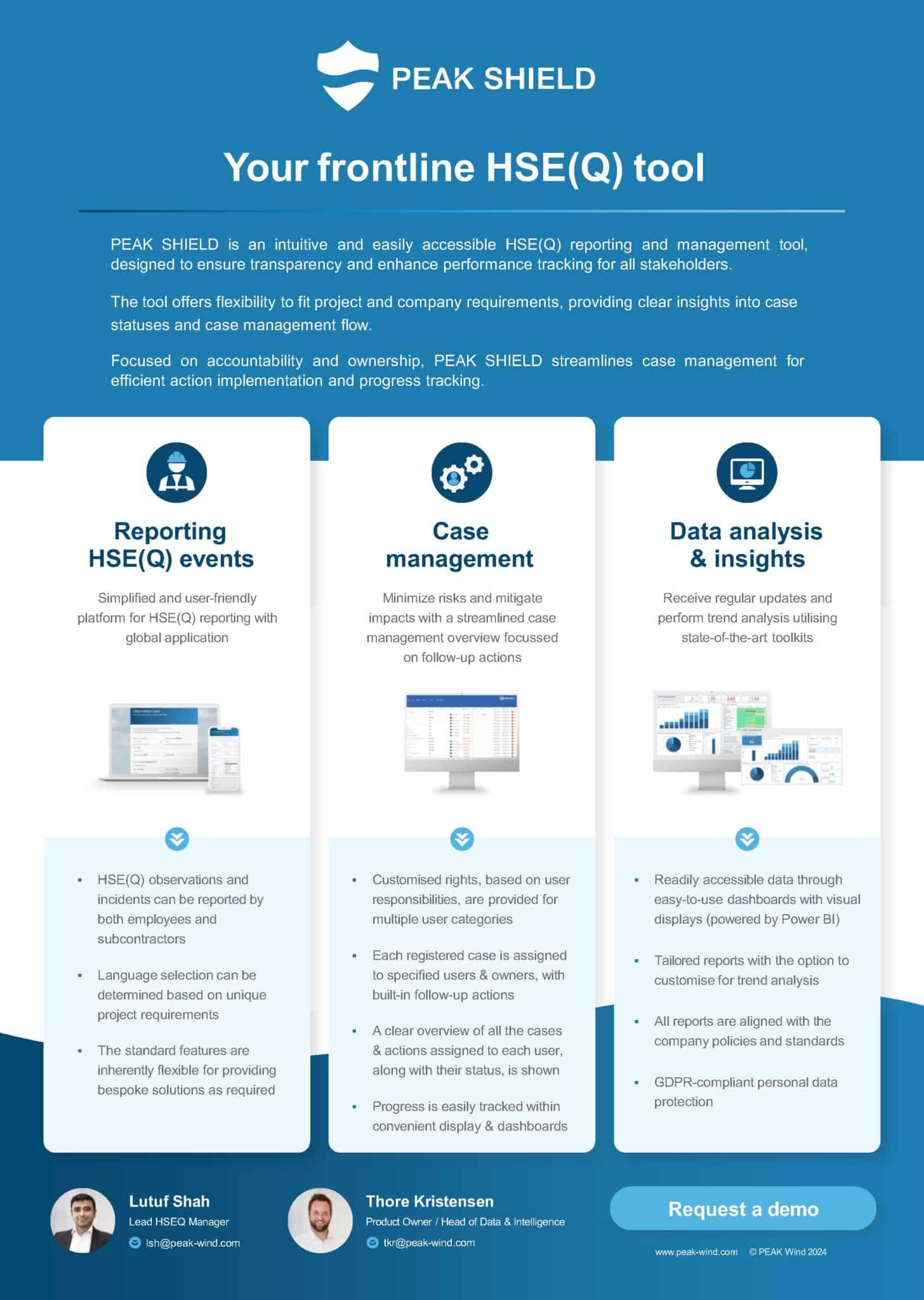 PEAK SHIELD HSEQ event management tool